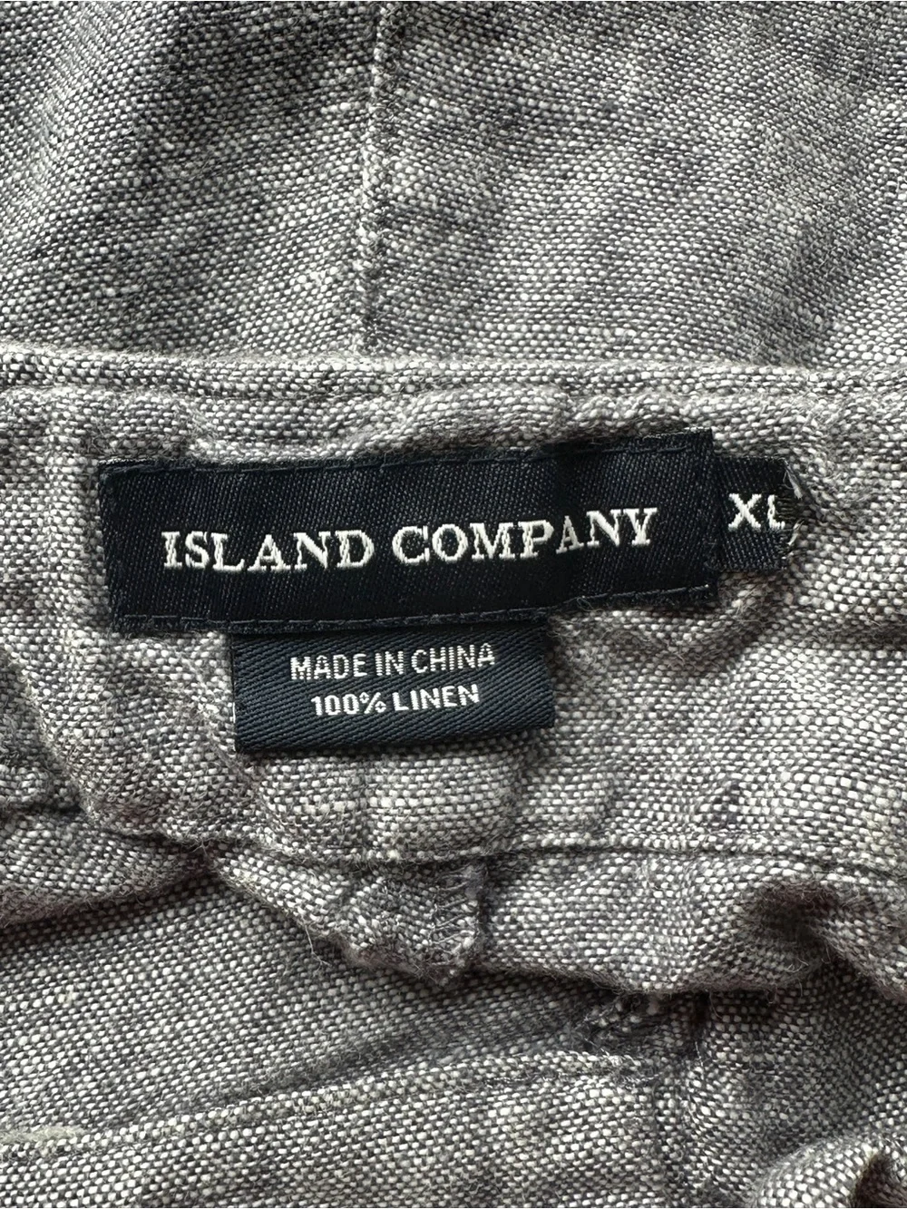 Island Company Men Pants Blue XL 100% Linen flat Front Straight Leg Beach Resort